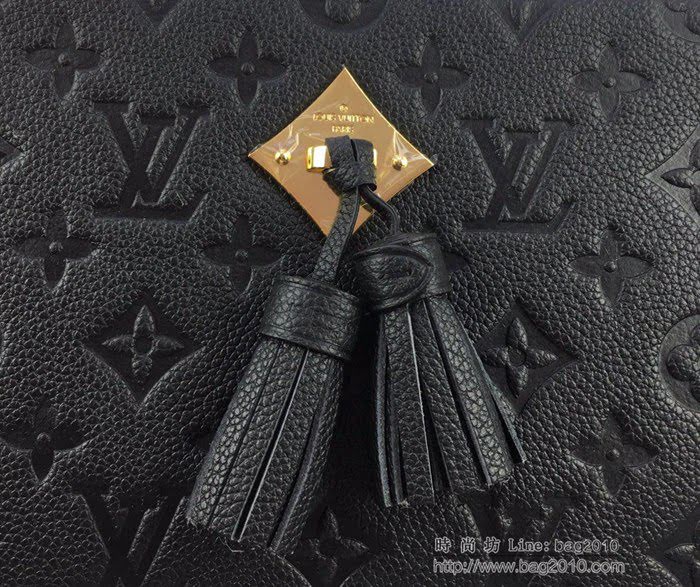 路易威登LV女包 頂級原單 Saintonge 手袋 Monogram Empreinte壓紋皮革 趣味抽穗 金色金屬件 肩背斜挎包  ydh2652